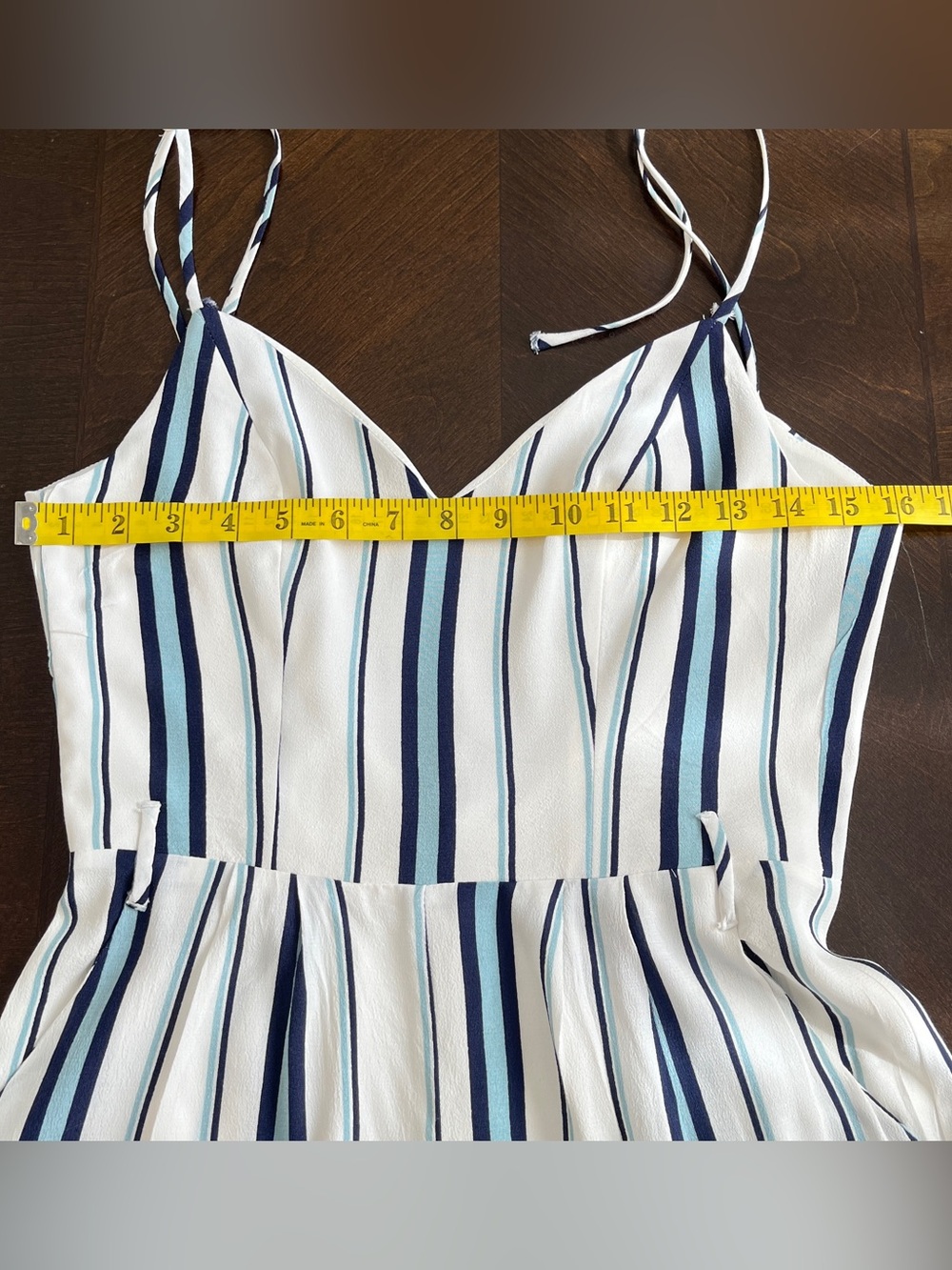 Lovers + Friends White Blue Striped Wide Leg Jumpsuit Sz S Resortwear Coastal - Picture 7 of 10